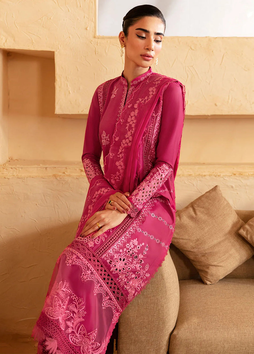 Azure Embroidered Suit Unstitched 3 Piece AZU24PC 64 Cherry Bliss - Luxury Collection