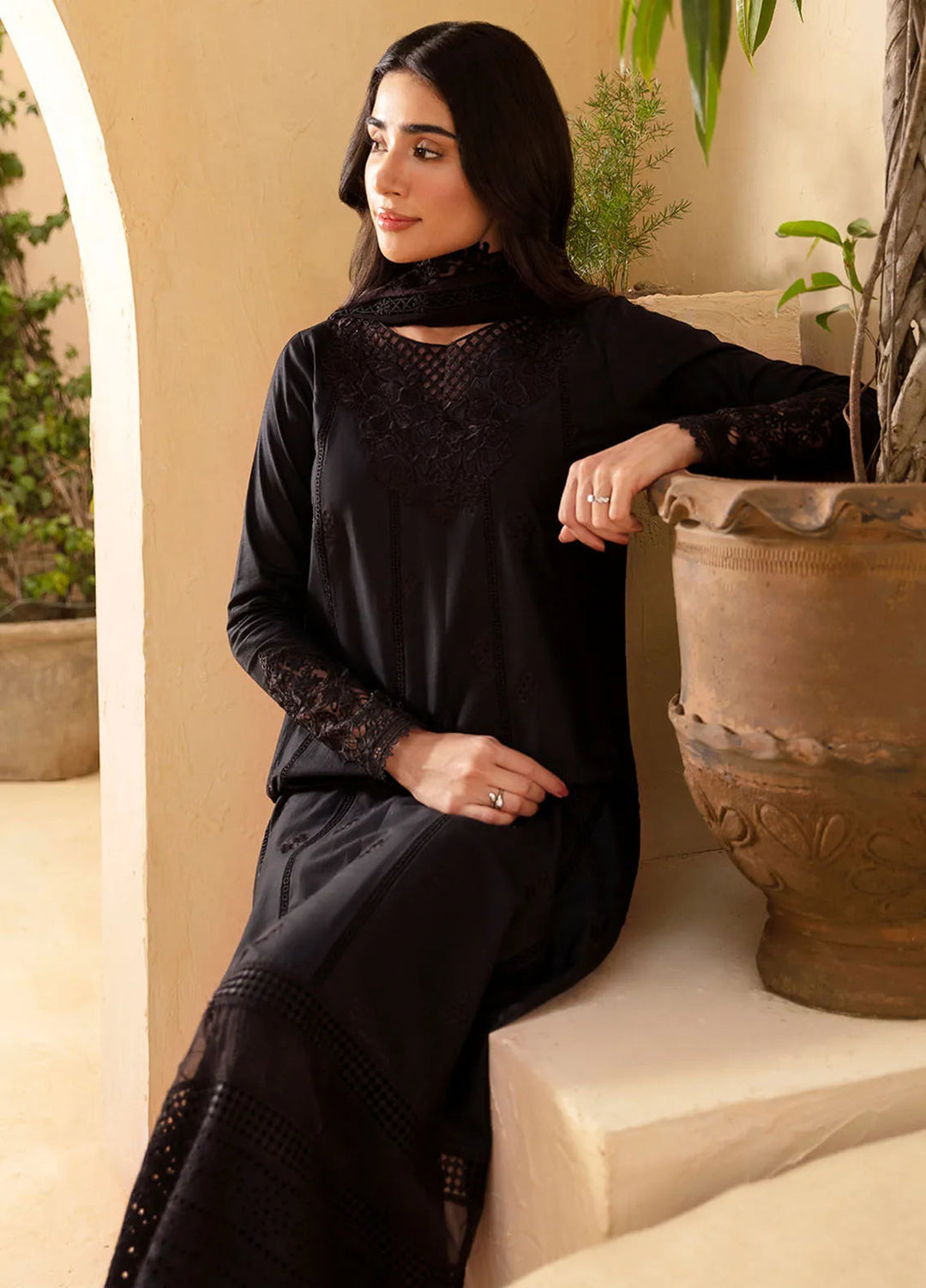 Azure Embroidered Suit Unstitched 3 Piece AZU24PC 65 Midnight Rose - Luxury Collection