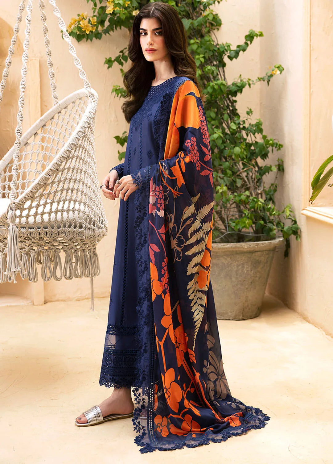 Azure Embroidered Suit Unstitched 3 Piece AZU24PC 65 Ocean Elegance - Luxury Collection