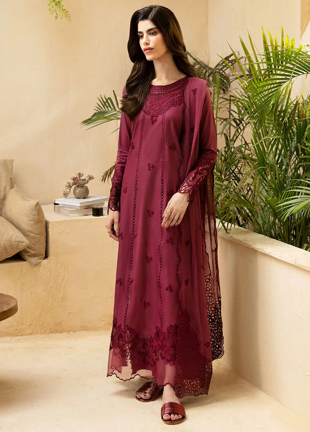 Azure Embroidered Suit Unstitched 3 Piece AZU24PC 66 Berry Delight - Luxury Collection