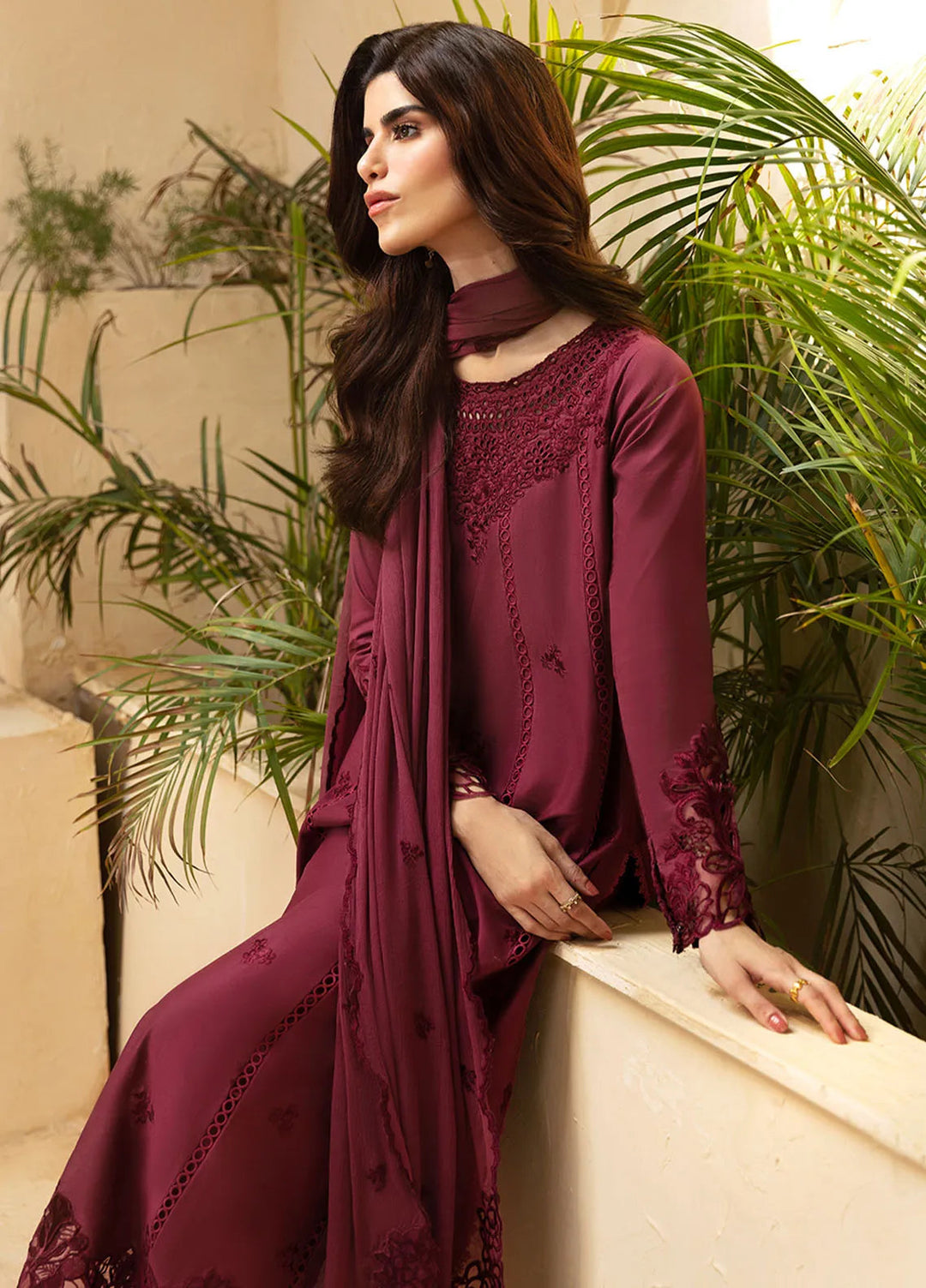 Azure Embroidered Suit Unstitched 3 Piece AZU24PC 66 Berry Delight - Luxury Collection