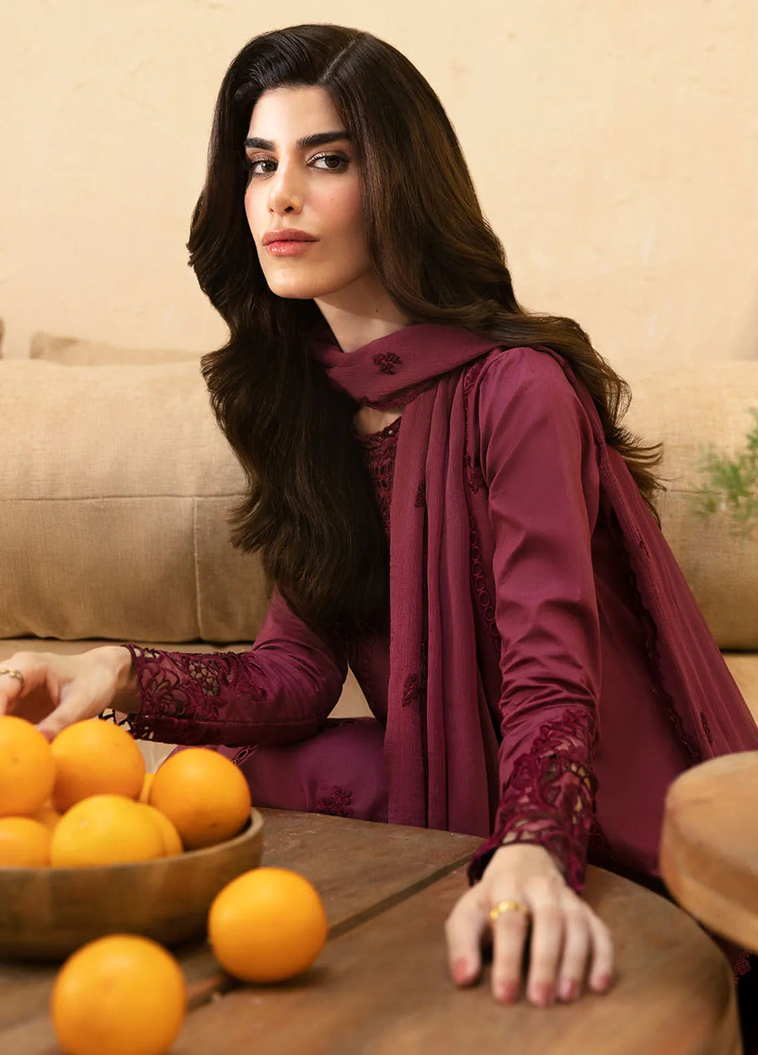 Azure Embroidered Suit Unstitched 3 Piece AZU24PC 66 Berry Delight - Luxury Collection