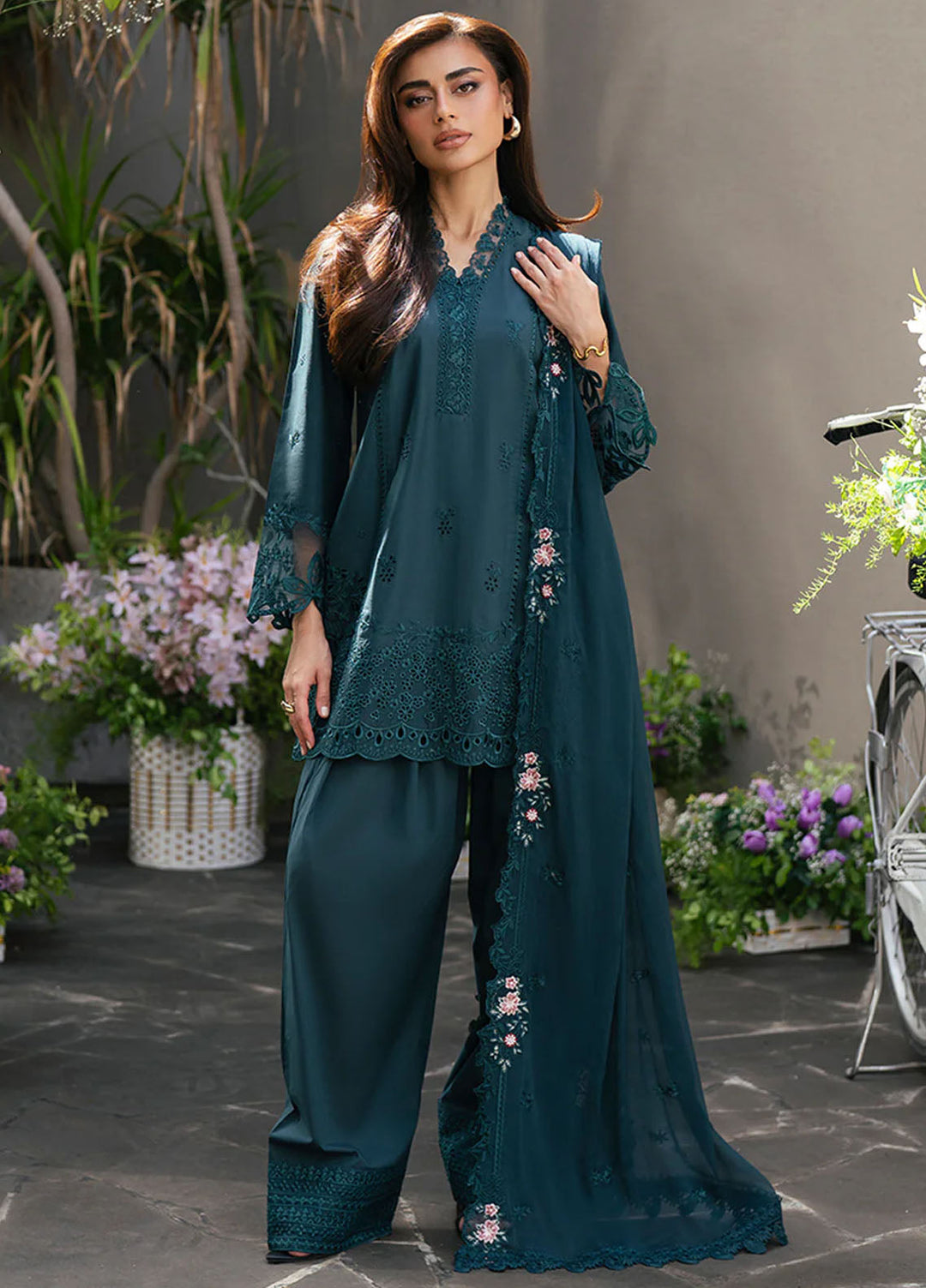 Azure Embroidered Lawn Suits Unstitched 3 Piece AZU25LL Enchanted Pine - Summer Collection