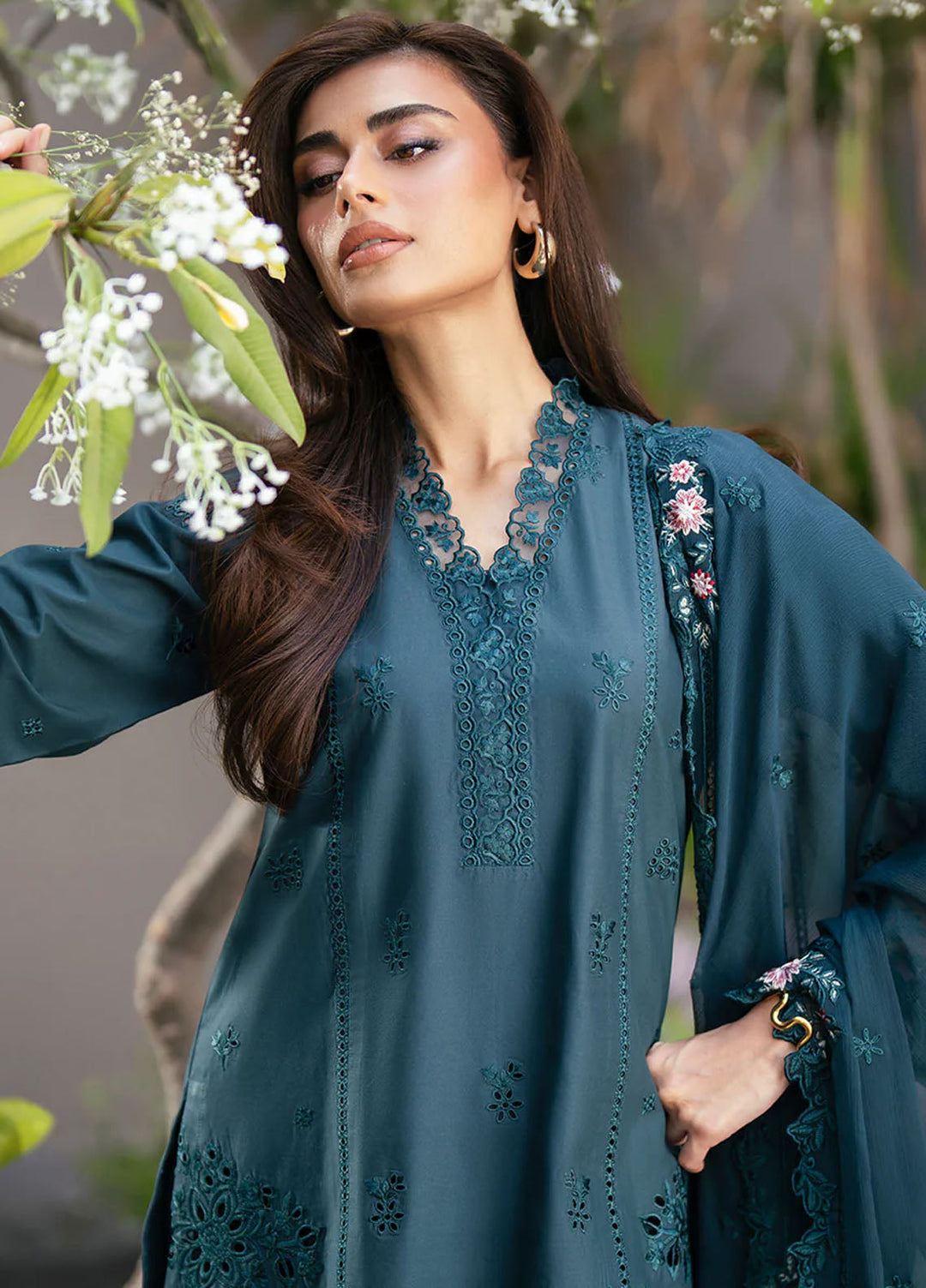 Azure Embroidered Lawn Suits Unstitched 3 Piece AZU25LL Enchanted Pine - Summer Collection