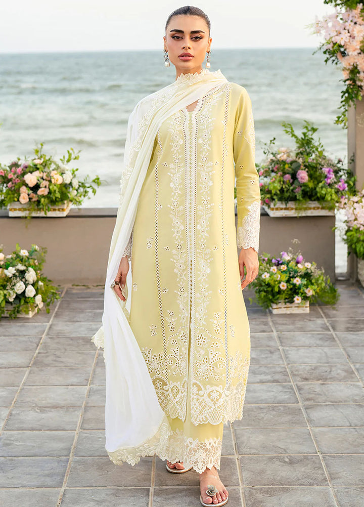 Azure Embroidered Lawn Suits Unstitched 3 Piece AZU25LL Imperial Saffron - Summer Collection