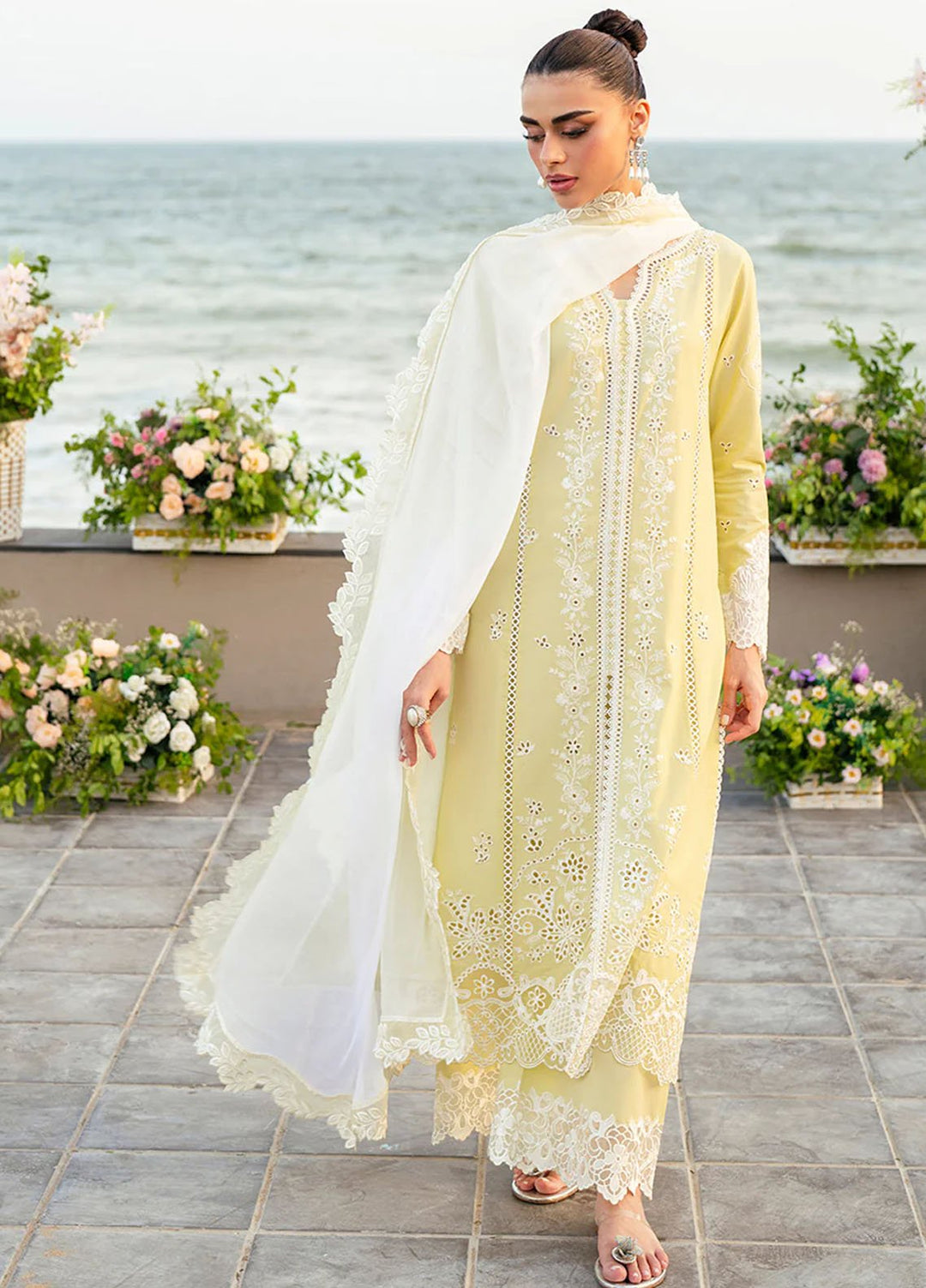 Azure Embroidered Lawn Suits Unstitched 3 Piece AZU25LL Imperial Saffron - Summer Collection