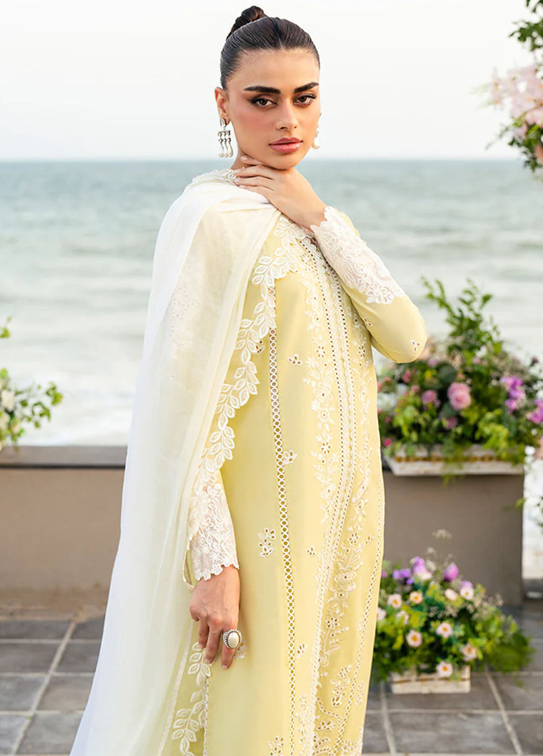 Azure Embroidered Lawn Suits Unstitched 3 Piece AZU25LL Imperial Saffron - Summer Collection
