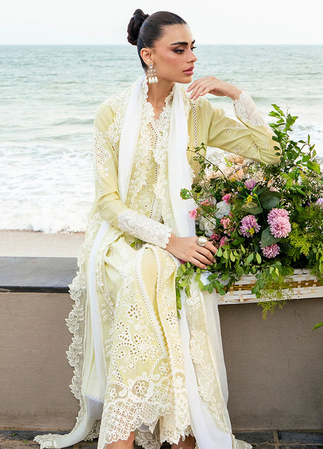 Azure Embroidered Lawn Suits Unstitched 3 Piece AZU25LL Imperial Saffron - Summer Collection