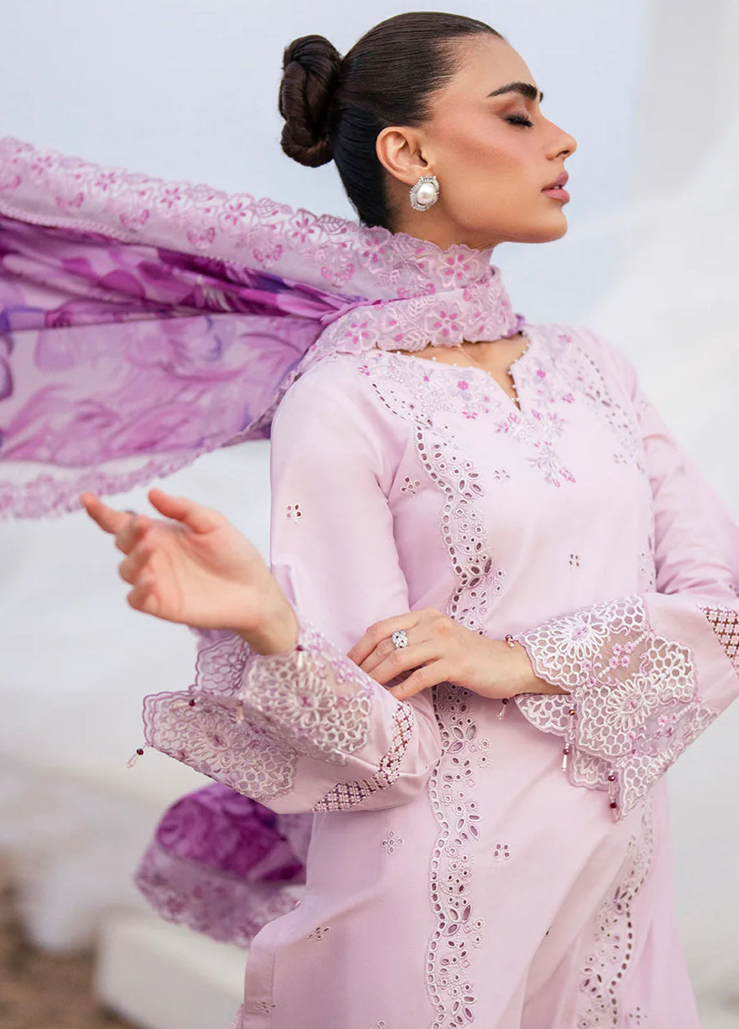 Azure Embroidered Lawn Suits Unstitched 3 Piece AZU25LL Lilac Majesty - Summer Collection