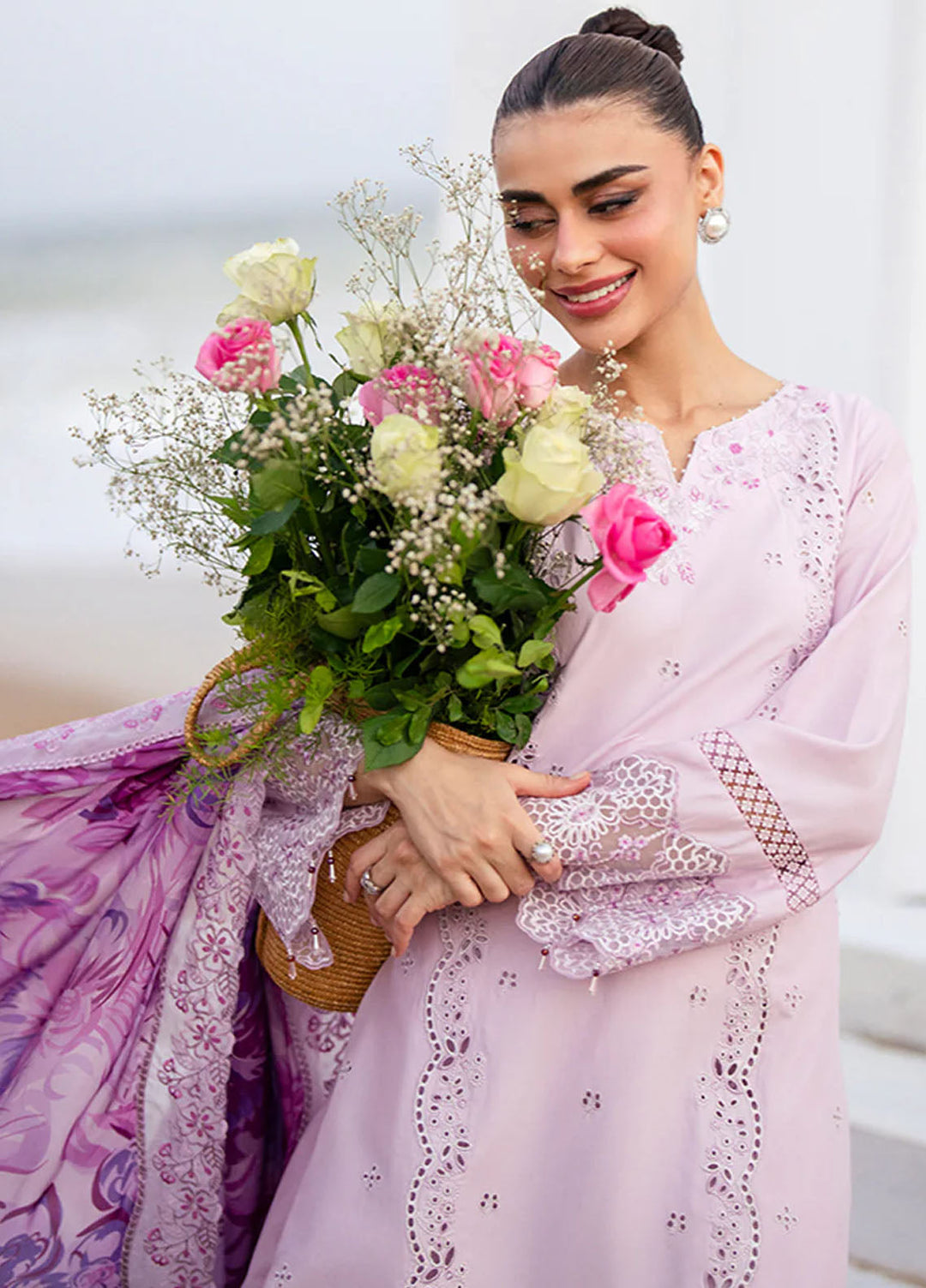 Azure Embroidered Lawn Suits Unstitched 3 Piece AZU25LL Lilac Majesty - Summer Collection