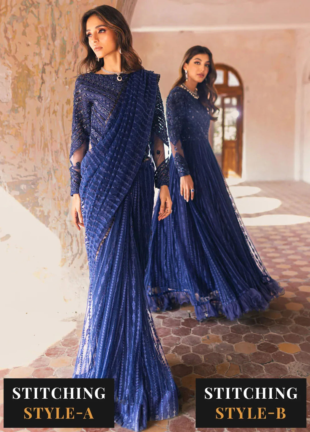 Azure Embroidered Net Suit Unstitched 3 Piece AZ24W Ghazal - Formals Collection