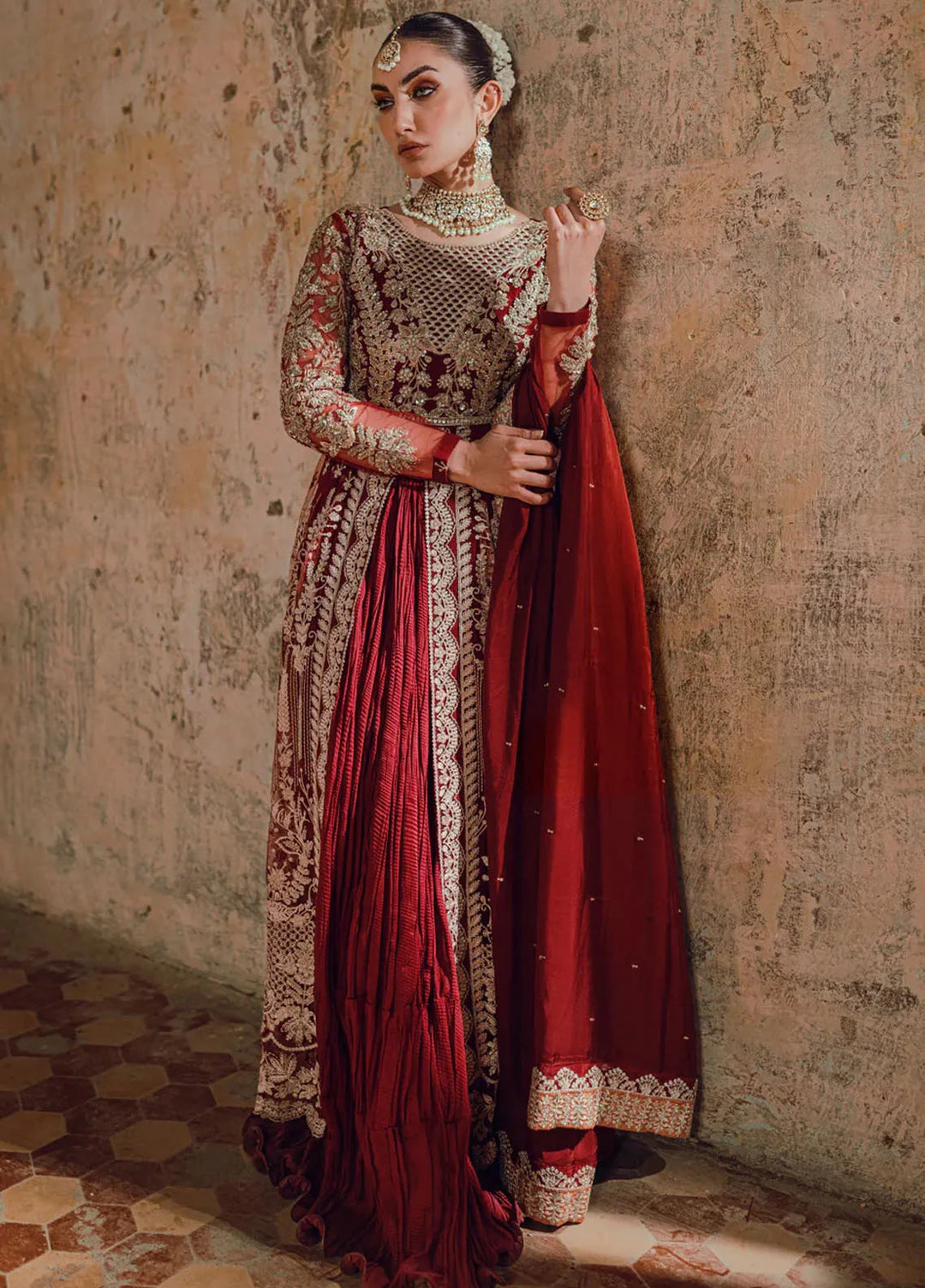 Azure Embroidered Net Suit Unstitched 3 Piece AZ24W Hoor - Formals Collection