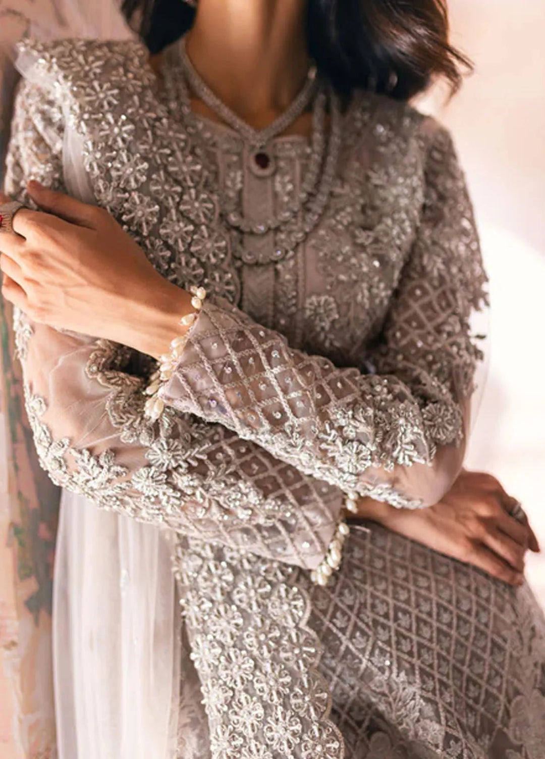 Azure Embroidered Net Suit Unstitched 3 Piece AZ24W Jugnu - Formals Collection