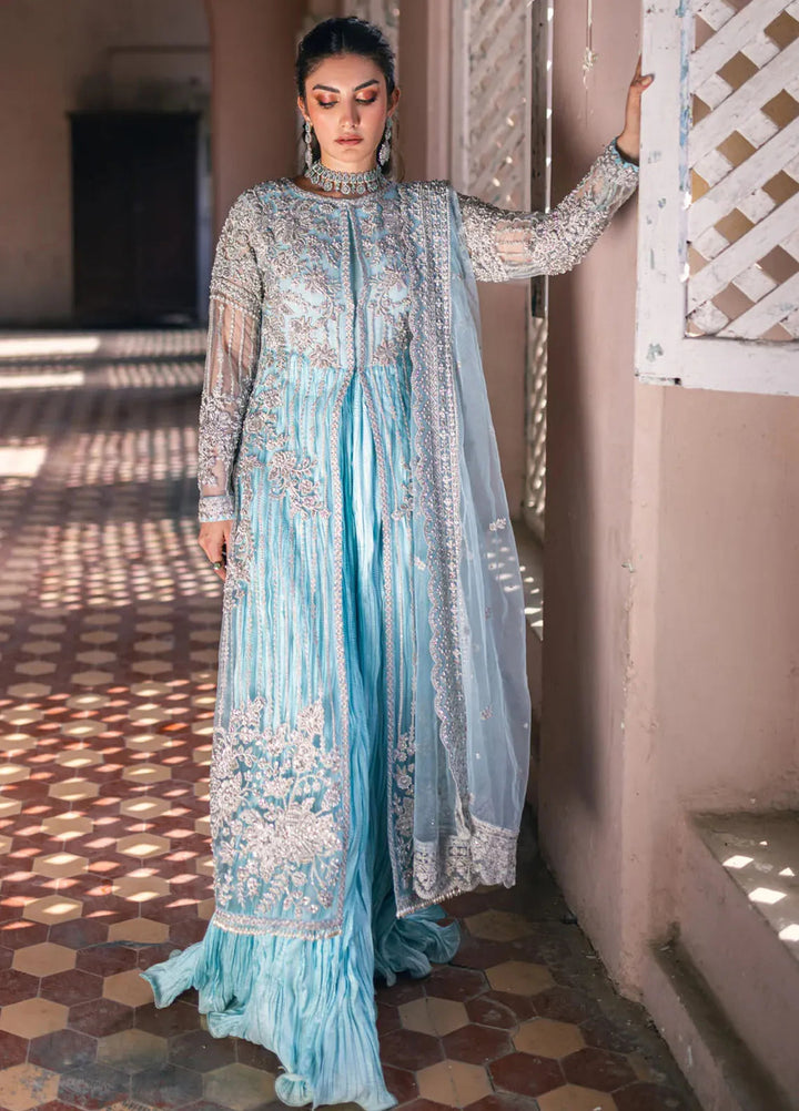 Azure Embroidered Net Suit Unstitched 3 Piece AZ24W Mah Jabeen - Formals Collection