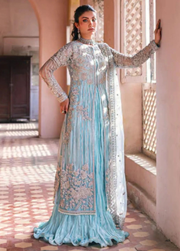 Azure Embroidered Net Suit Unstitched 3 Piece AZ24W Mah Jabeen - Formals Collection