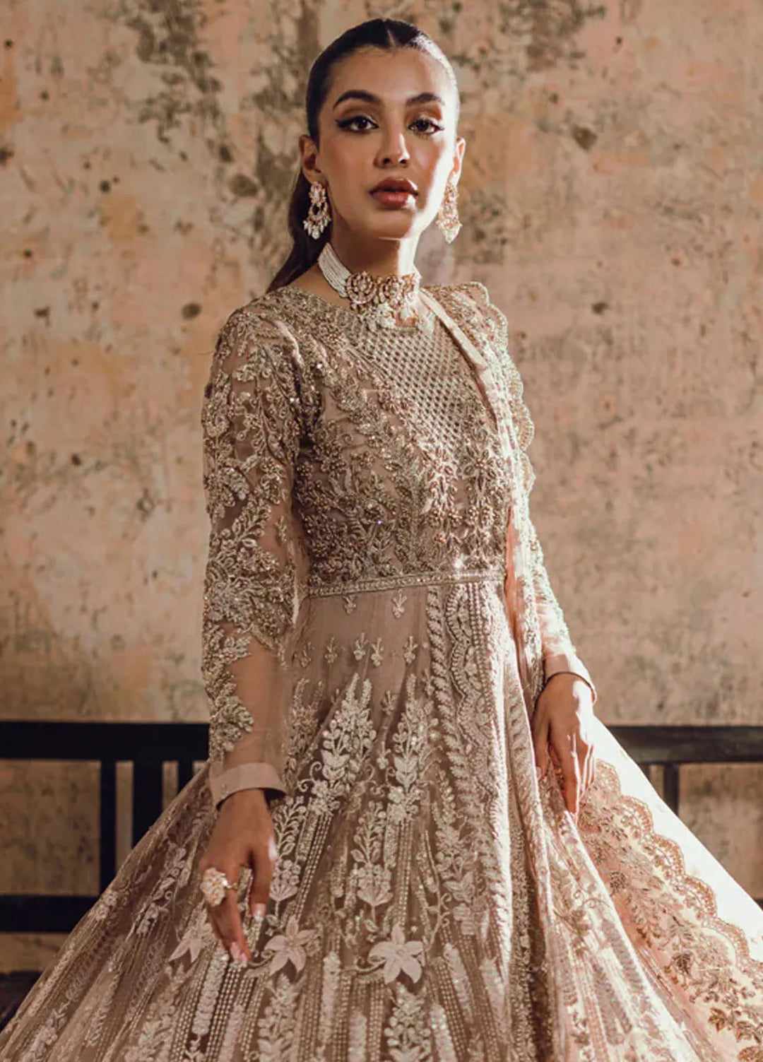 Azure Embroidered Net Suit Unstitched 3 Piece AZ24W Nayaab - Formals Collection