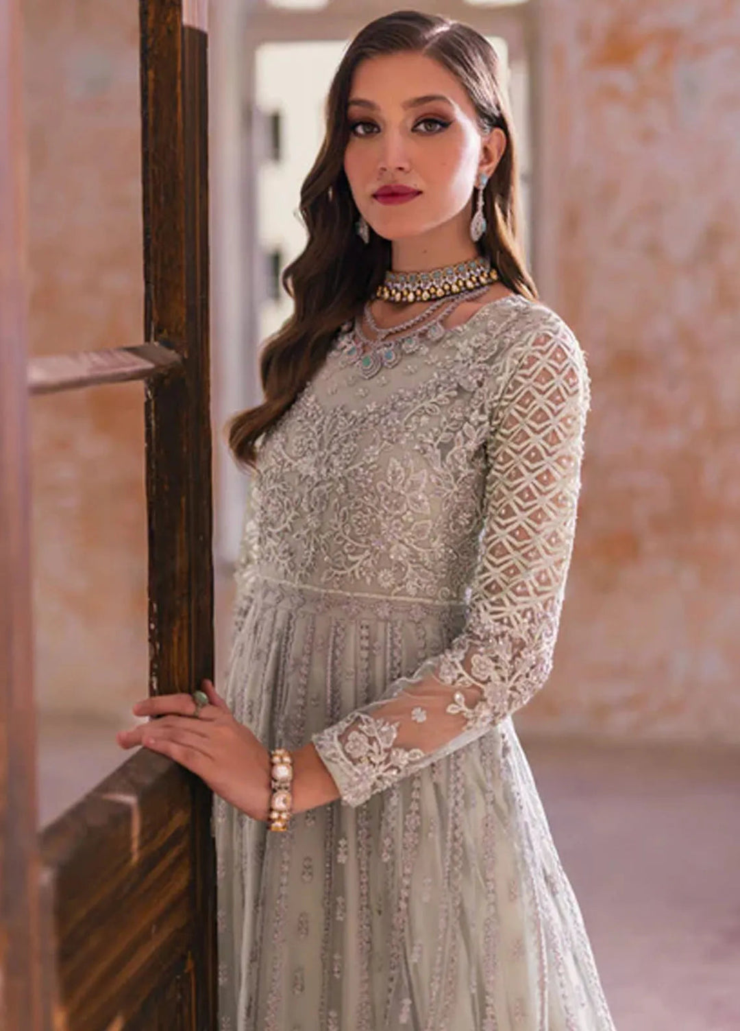 Azure Embroidered Net Suit Unstitched 4 Piece AZ24W Aarzoo - Formals Collection