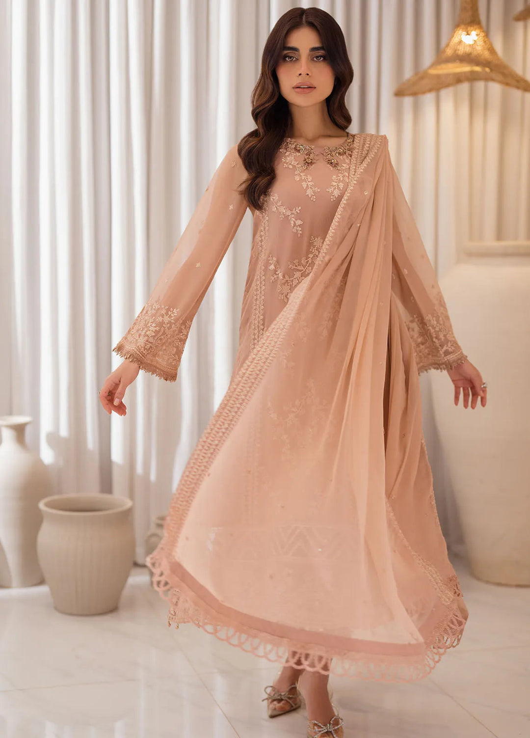 Azure Embroidered Suit Unstitched 3 Piece AZU24EU Beige Bliss - Festive Collection