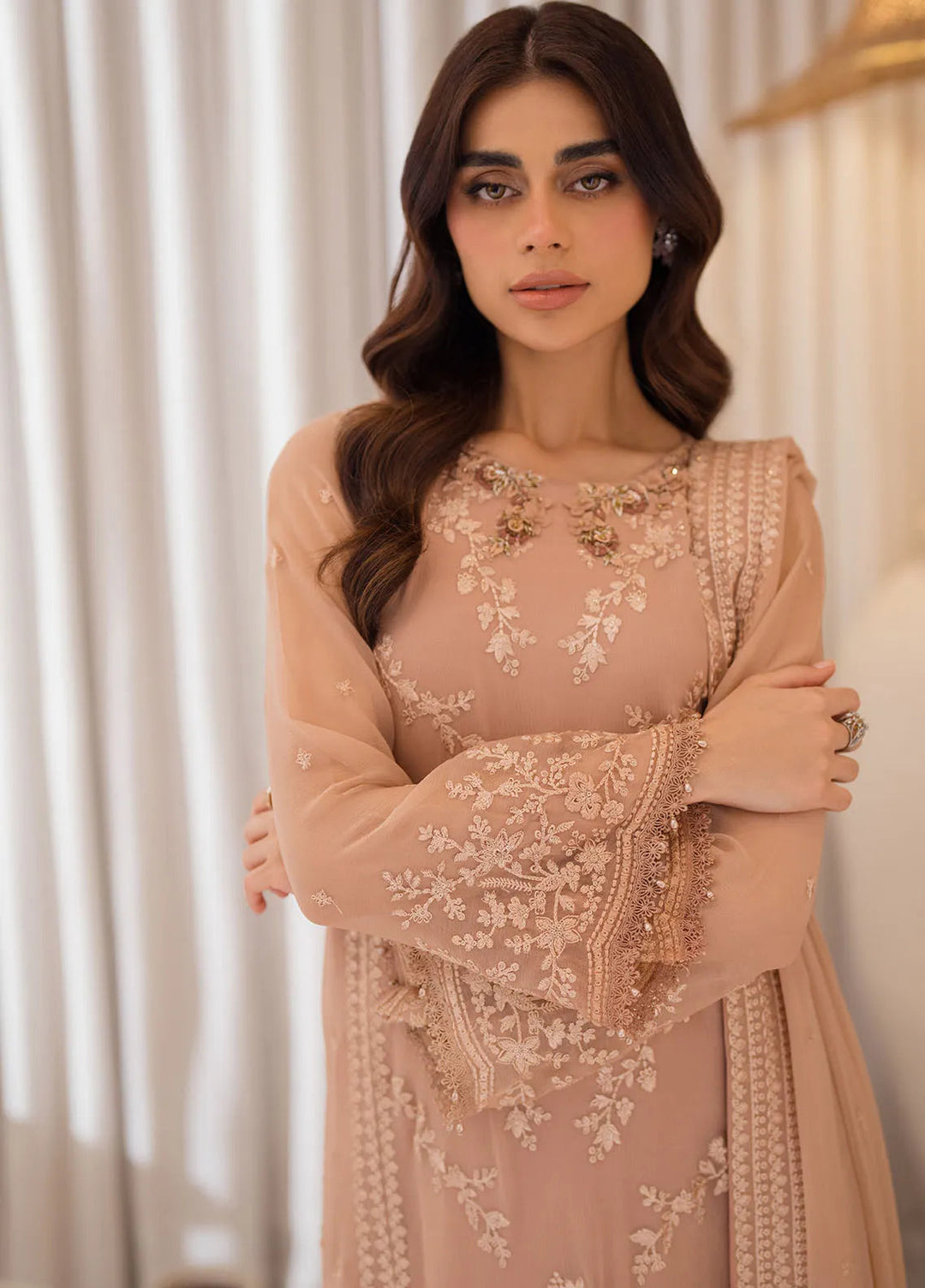 Azure Embroidered Suit Unstitched 3 Piece AZU24EU Beige Bliss - Festive Collection