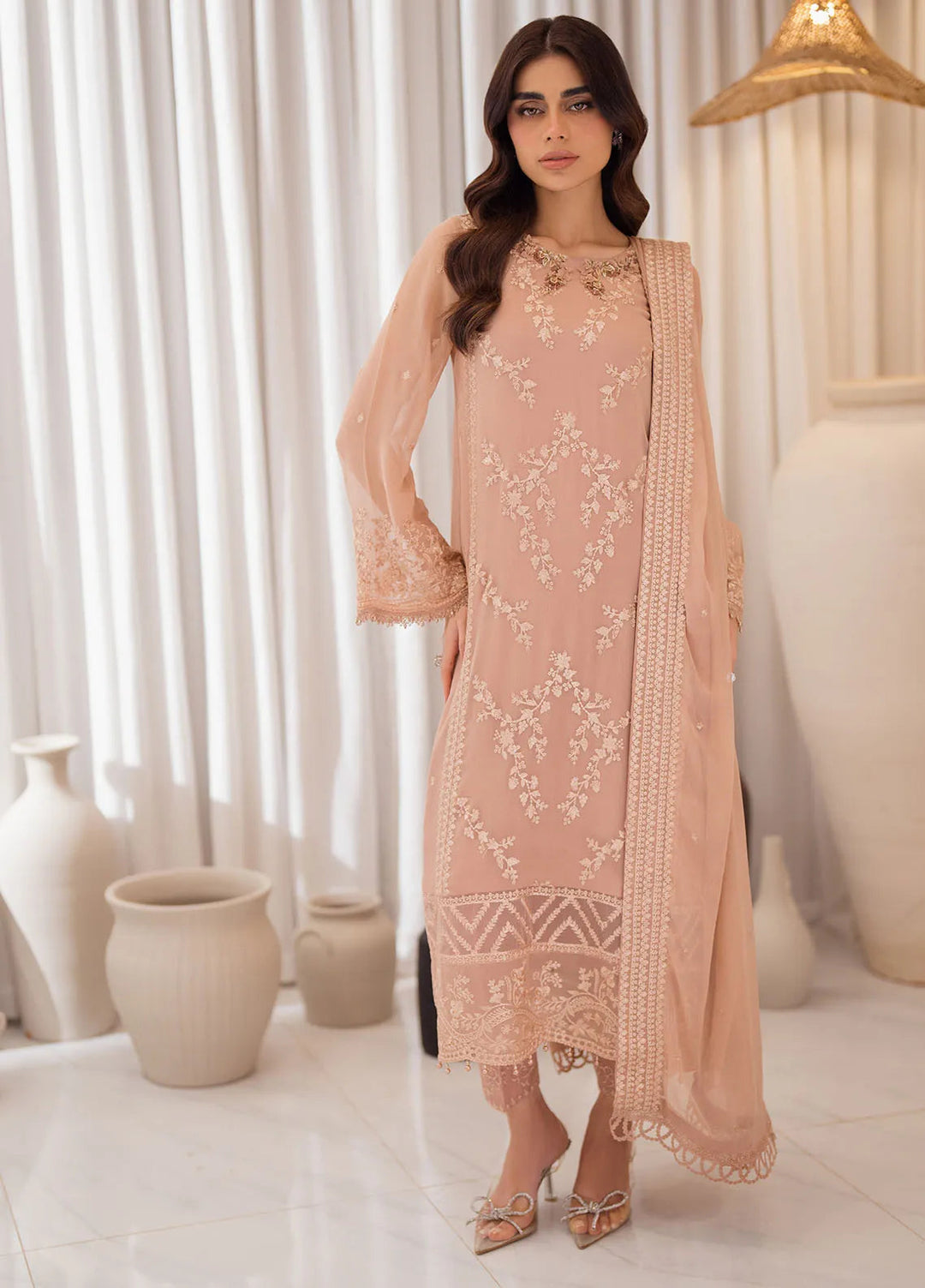Azure Embroidered Suit Unstitched 3 Piece AZU24EU Beige Bliss - Festive Collection