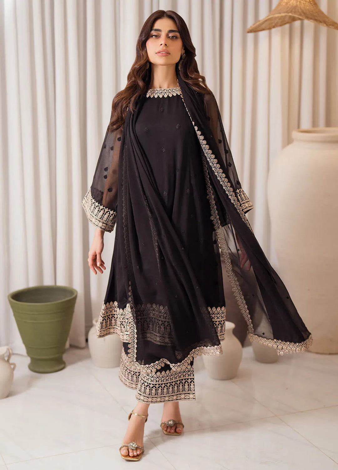 Azure Embroidered Suit Unstitched 3 Piece AZU24EU Midnight Elegance - Festive Collection