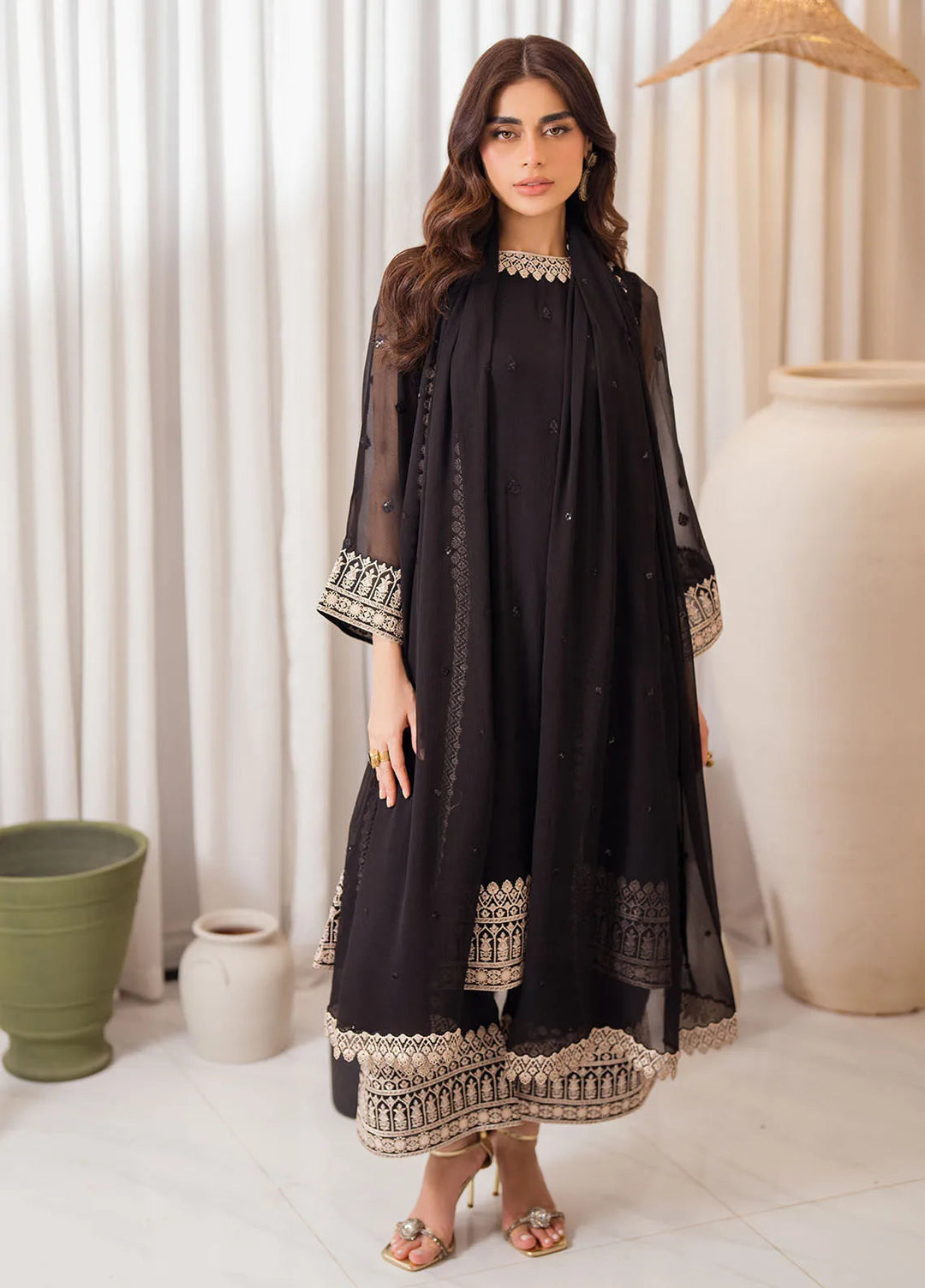 Azure Embroidered Suit Unstitched 3 Piece AZU24EU Midnight Elegance - Festive Collection