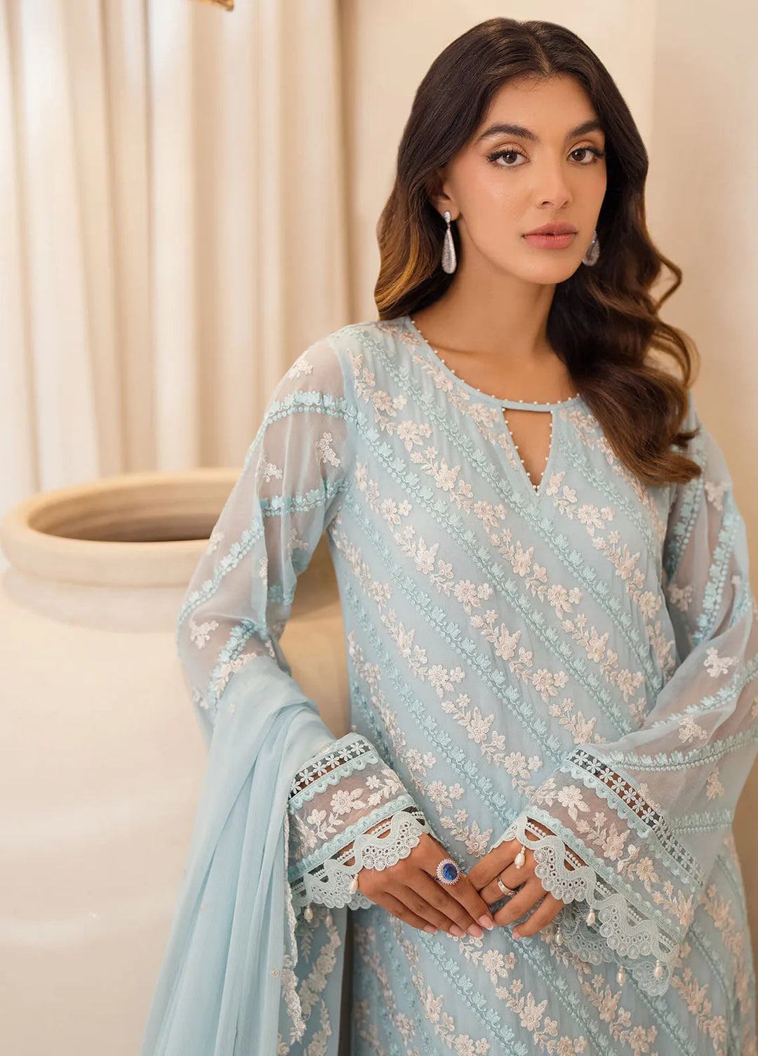 Azure Embroidered Suit Unstitched 3 Piece AZU24EU Mint Glaze - Festive Collection
