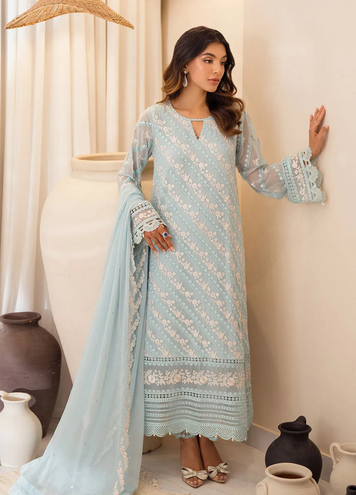 Azure Embroidered Suit Unstitched 3 Piece AZU24EU Mint Glaze - Festive Collection