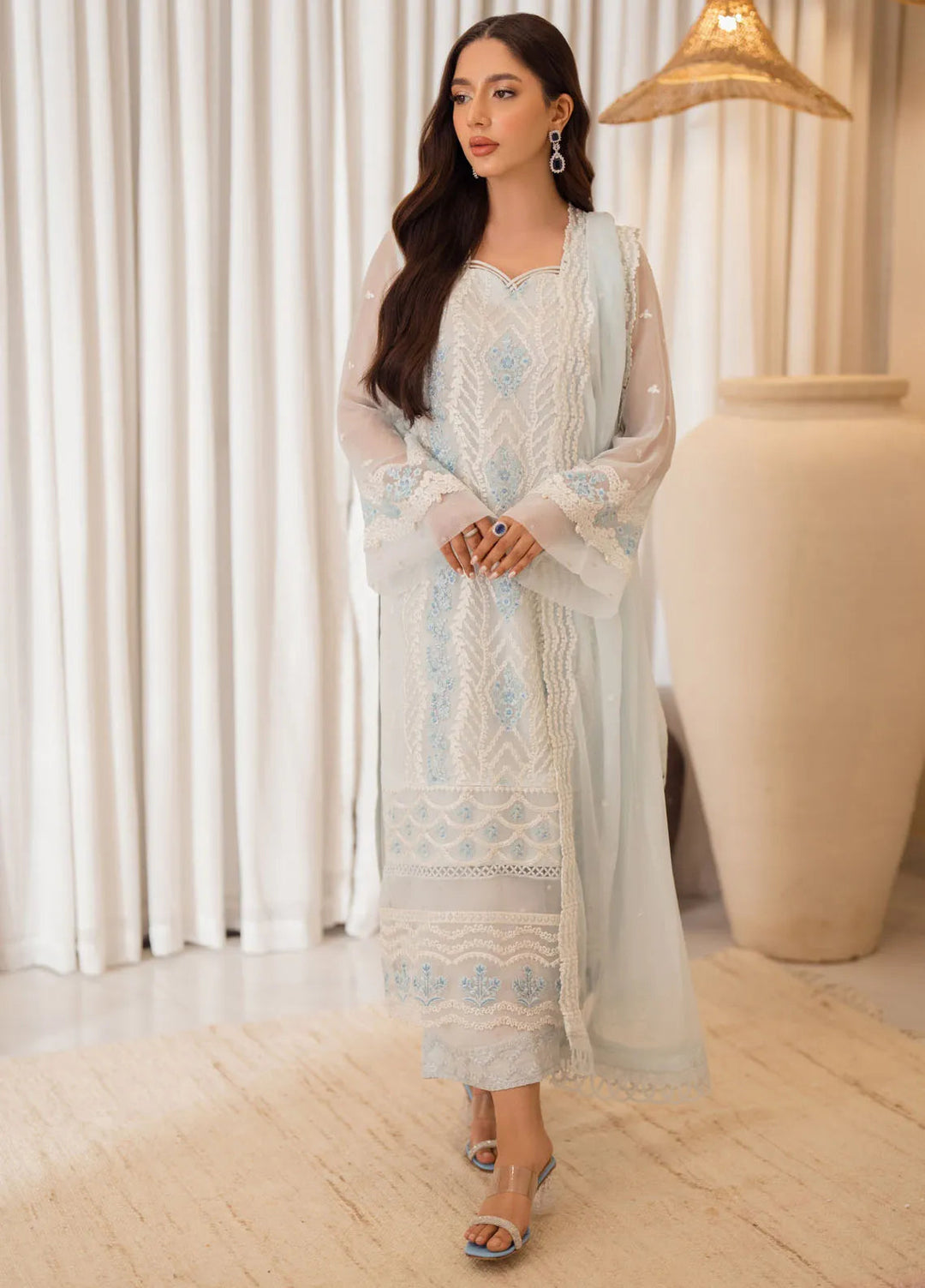Azure Embroidered Suit Unstitched 3 Piece AZU24EU Ocean Whisper - Festive Collection