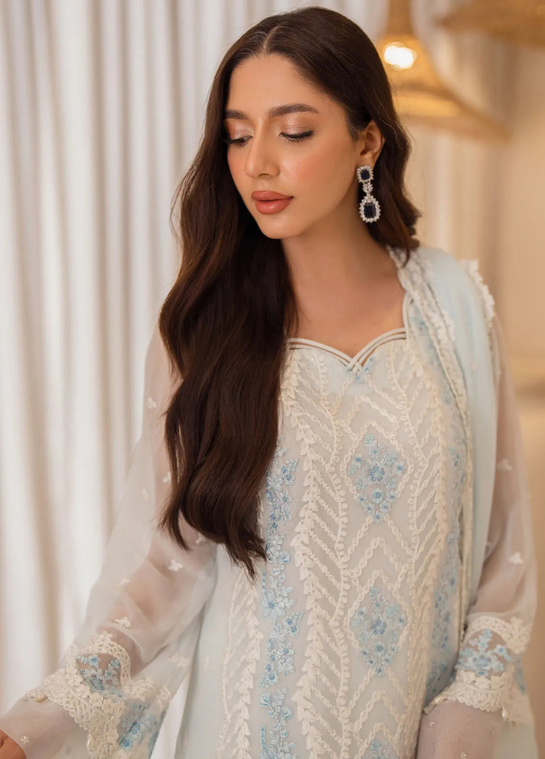 Azure Embroidered Suit Unstitched 3 Piece AZU24EU Ocean Whisper - Festive Collection