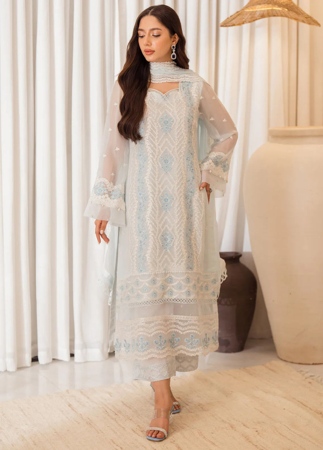 Azure Embroidered Suit Unstitched 3 Piece AZU24EU Ocean Whisper - Festive Collection