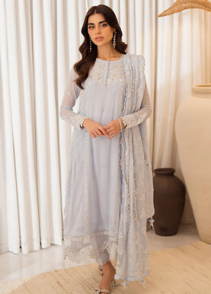 Azure Embroidered Suit Unstitched 3 Piece AZU24EU Serenity Sky - Festive Collection