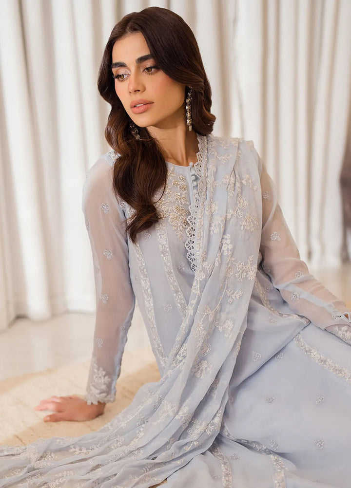 Azure Embroidered Suit Unstitched 3 Piece AZU24EU Serenity Sky - Festive Collection