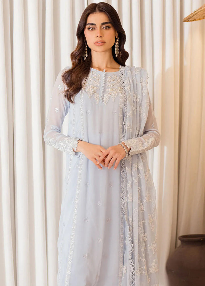 Azure Embroidered Suit Unstitched 3 Piece AZU24EU Serenity Sky - Festive Collection