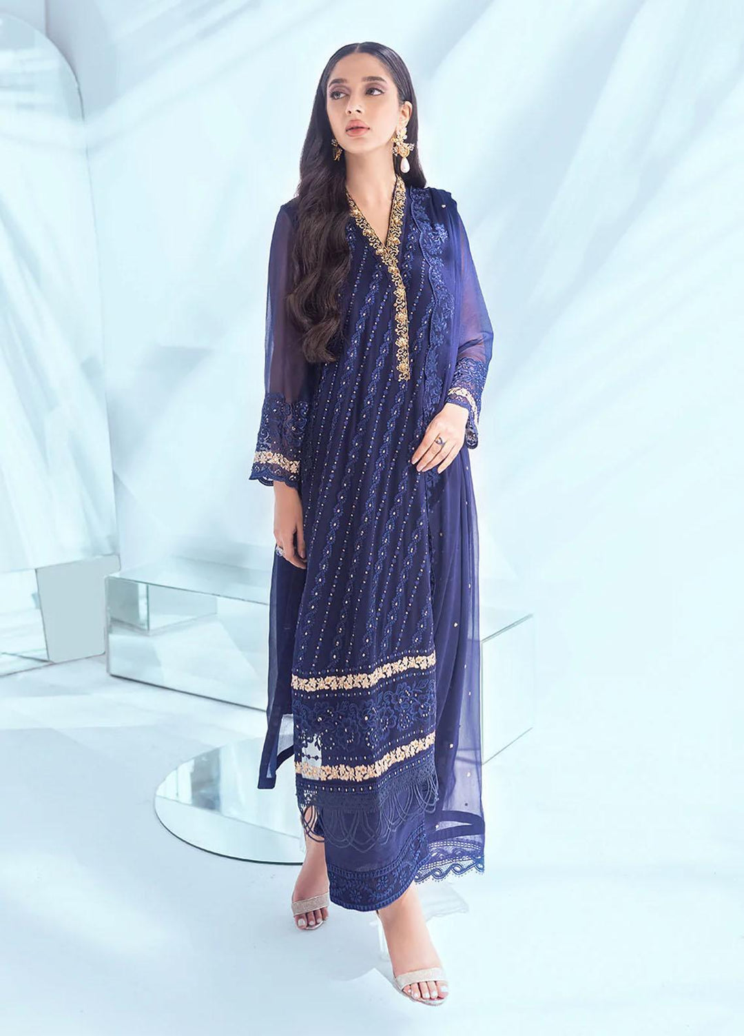 Azure Pret  Chiffon 3 Piece Suit Splendens SDES001