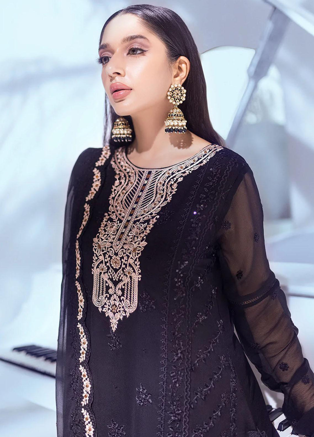 Azure Pret  Chiffon 3 Piece Suit Smoky Wood SWES005