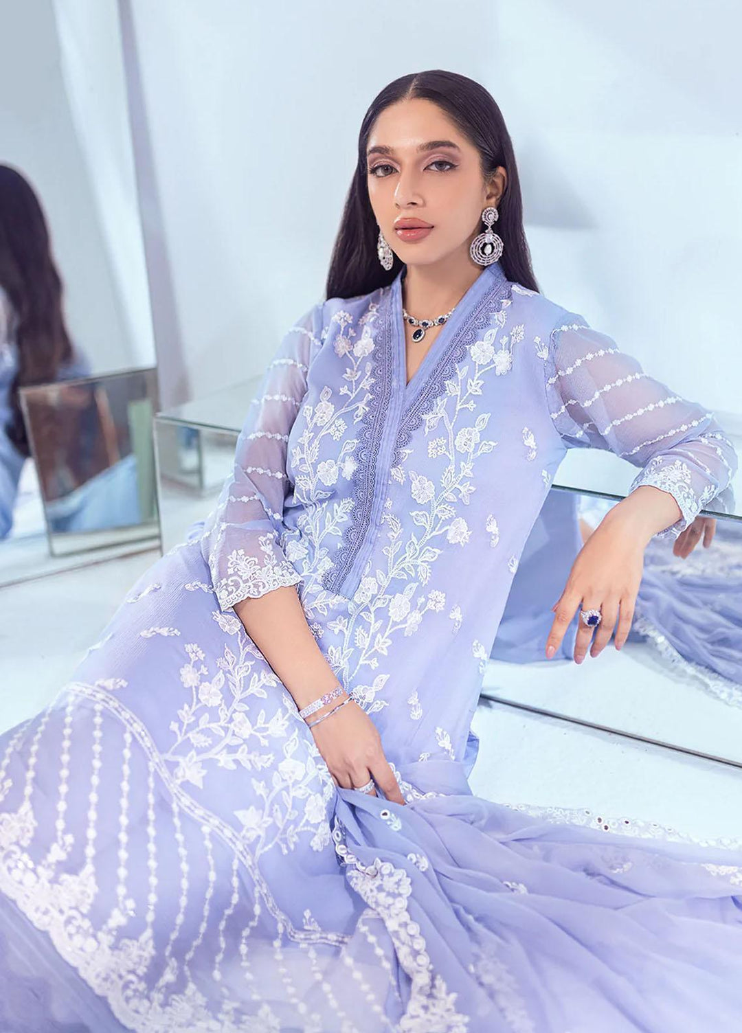 Azure Pret  Chiffon 3 Piece Suit Trinket TKES002