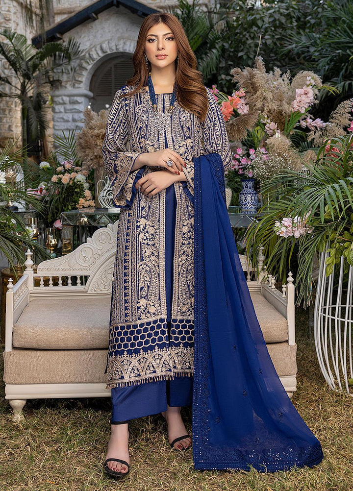 Azure Embroidered Chiffon Suits Unstitched 3 Piece AZU23L AS-93 Granite - Luxury Collection