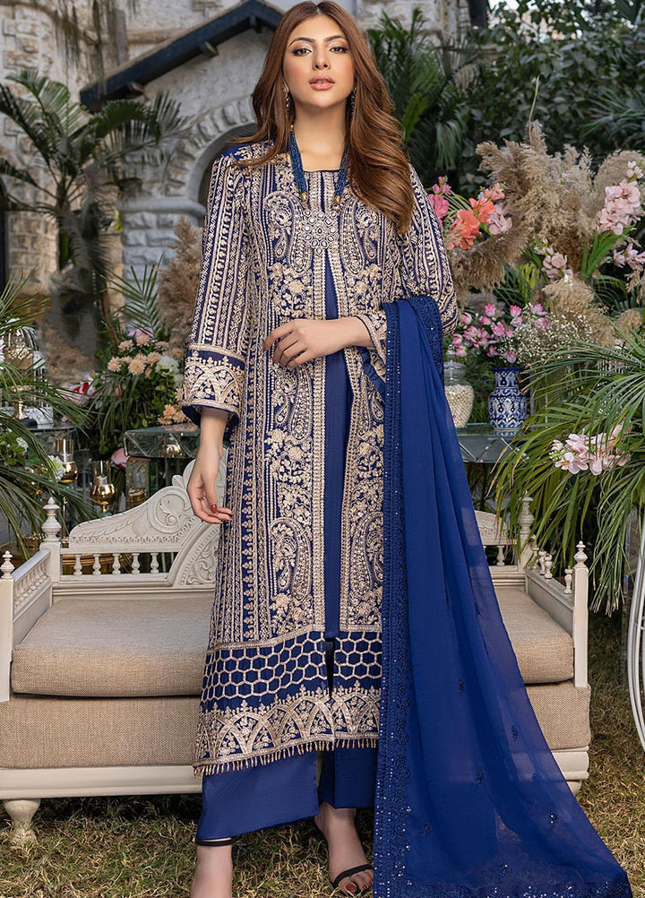 Azure Embroidered Chiffon Suits Unstitched 3 Piece AZU23L AS-93 Granite - Luxury Collection