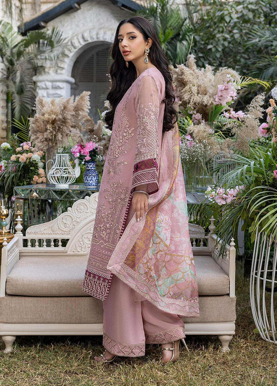 Azure Embroidered Organza Suits Unstitched 3 Piece AZU23L AS-97 Lotus Plush - Luxury Collection
