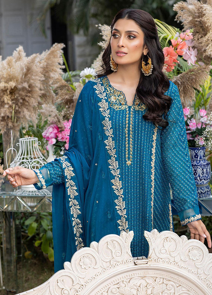 Azure Embroidered Chiffon Suits Unstitched 3 Piece AZU23L AS-99 Dreamy Iris - Luxury Collection