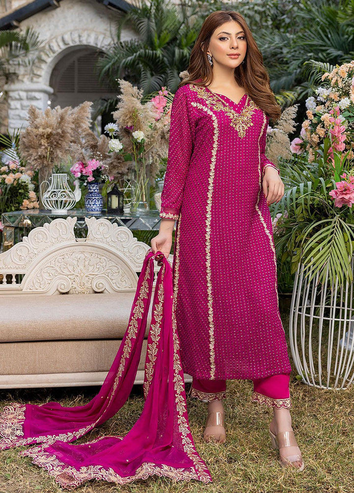 Azure Embroidered Chiffon Suits Unstitched 3 Piece AZU23L AS-99 Florescence - Luxury Collection