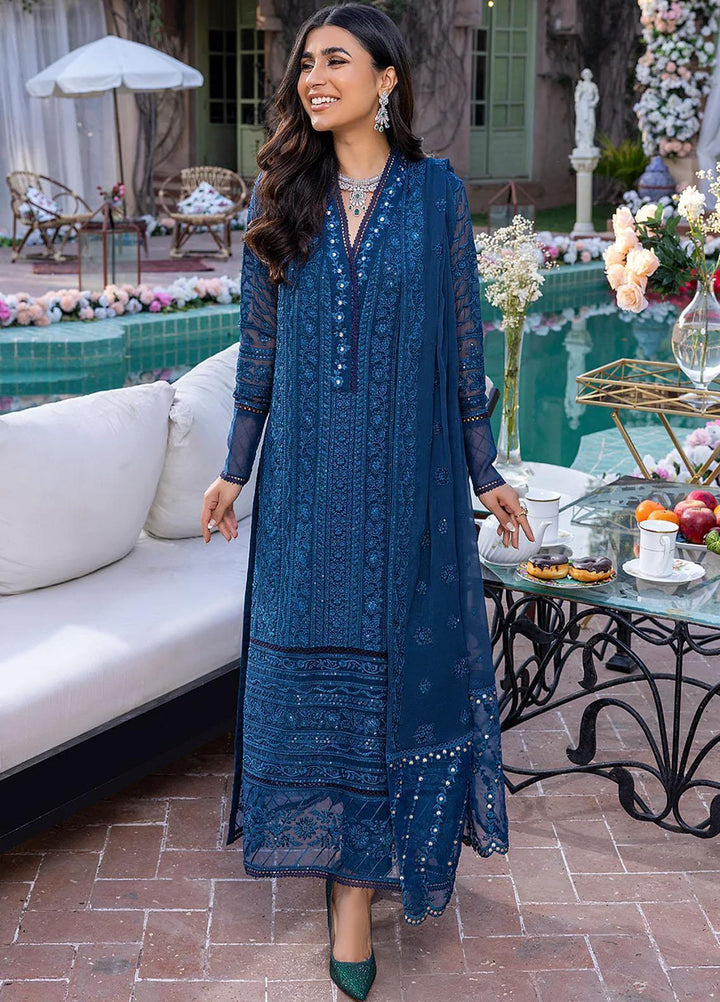 Azure Pret  Chiffon 3 Piece Suit Drizzling Snow DSAS81