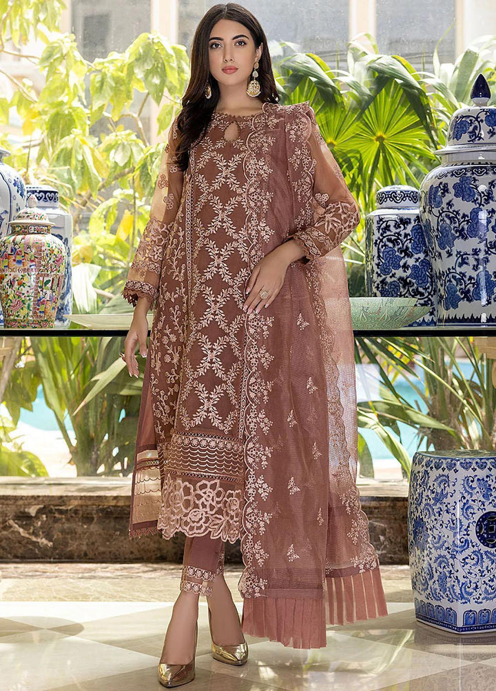 Azure Pret  Organza 3 Piece Suit Glittery Rose GRAS92