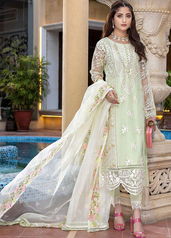 Azure Pret  Organza 3 Piece Suit Floral Mint FMAS89