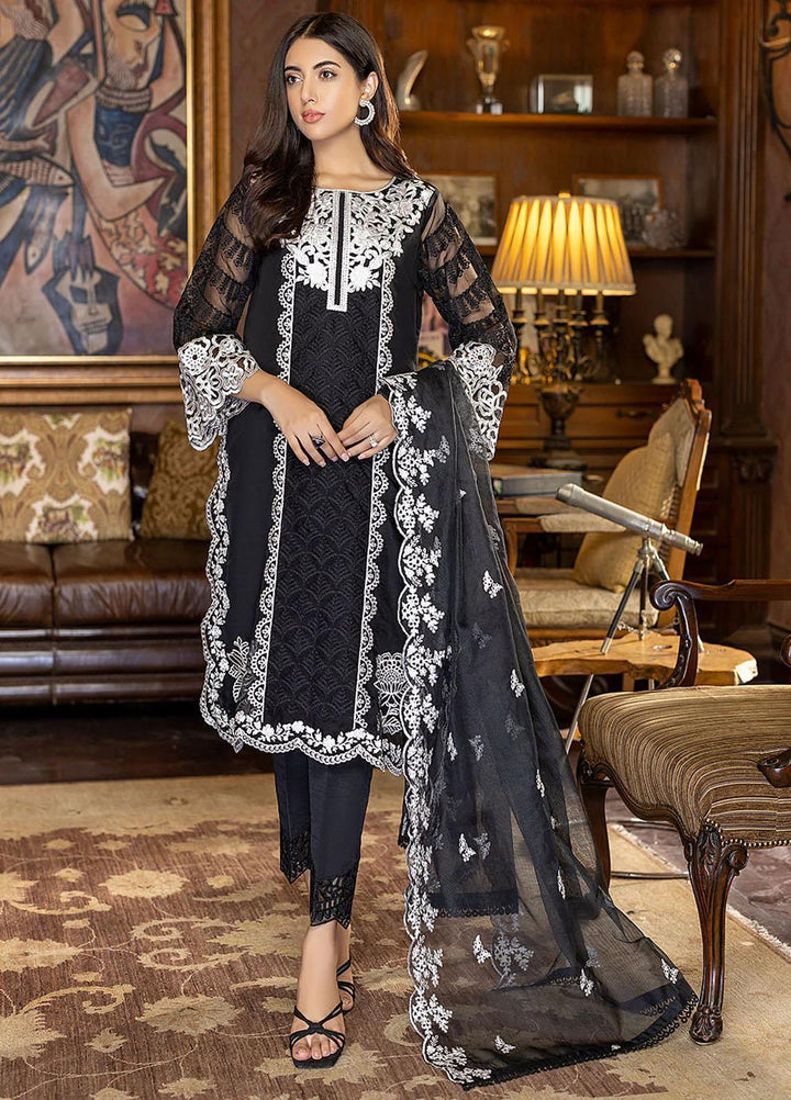 Azure Pret  Organza 3 Piece Suit Mystique Noir MNAS91