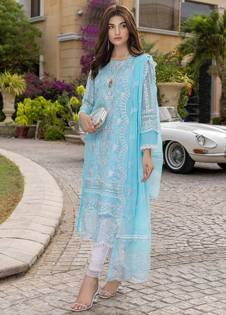 Azure Pret  Chiffon 3 Piece Suit Aqua Stone ASAS83