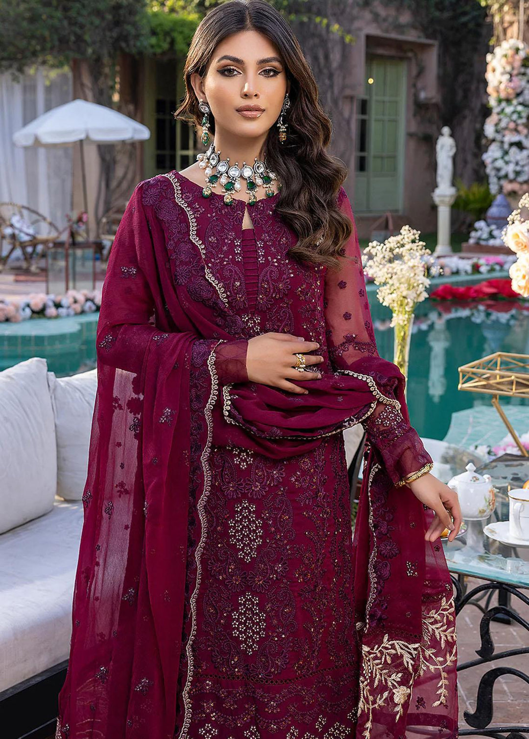 Azure Pret  Chiffon 3 Piece Suit Blazing Star BSAS82