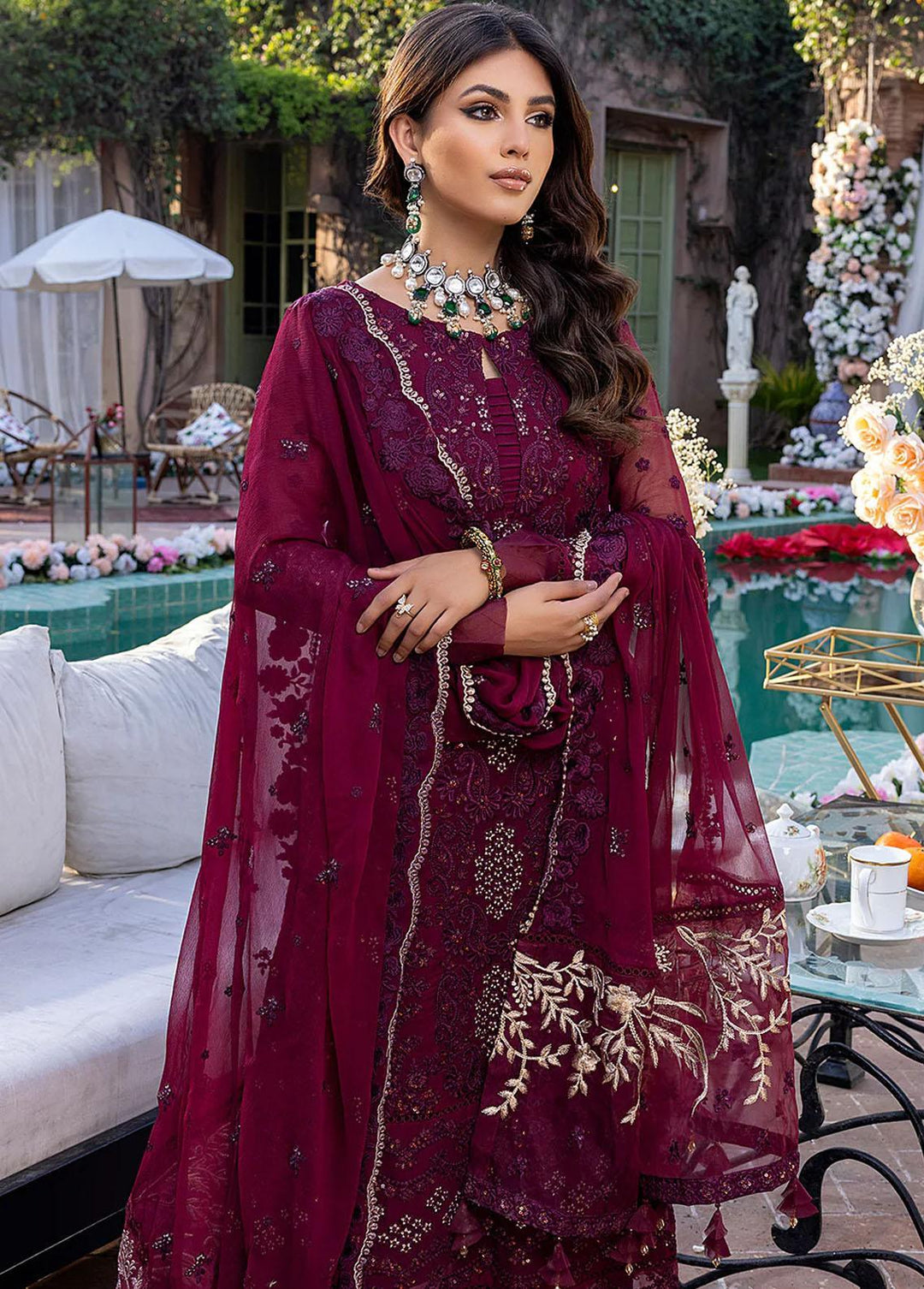 Azure Pret  Chiffon 3 Piece Suit Blazing Star BSAS82