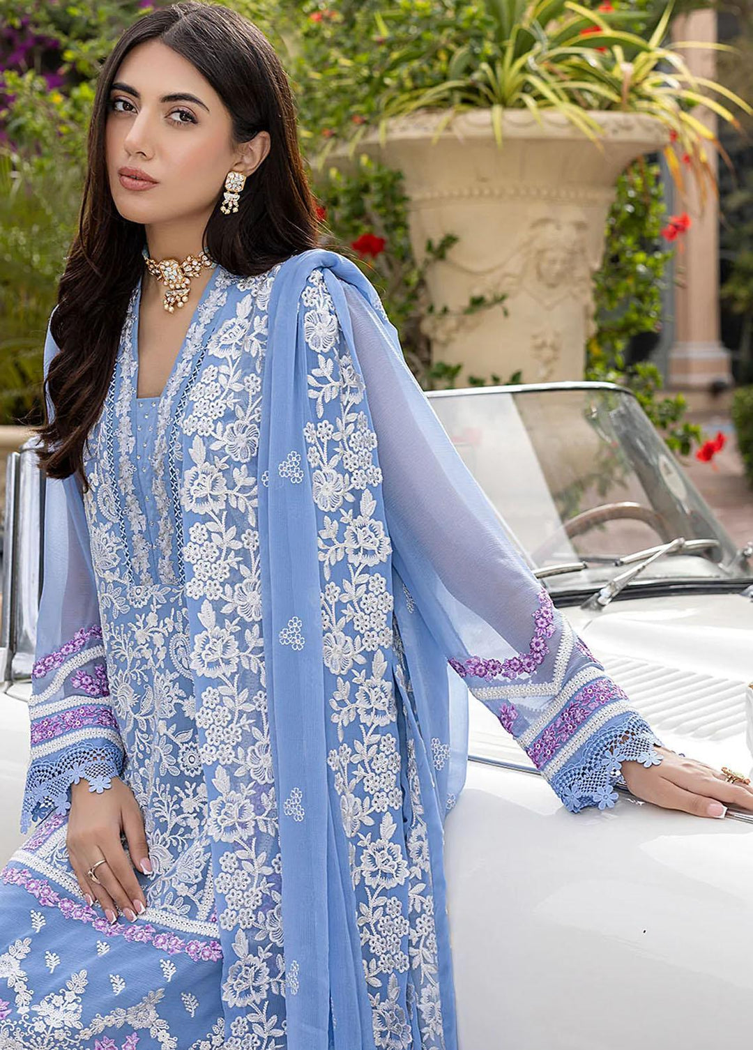 Azure Pret  Chiffon 3 Piece Suit Festive Glory FGAS87